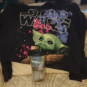 Star Wars Kids Hoodie - Black with Green Yoda Design